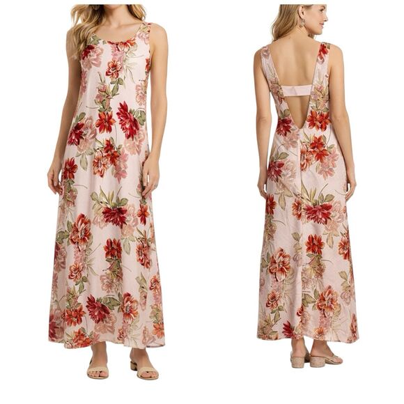 Paper Heart Dresses & Skirts - Paper Heart Anthropologie Womens Floral Linen Blend Sleeveless Maxi Dress XL